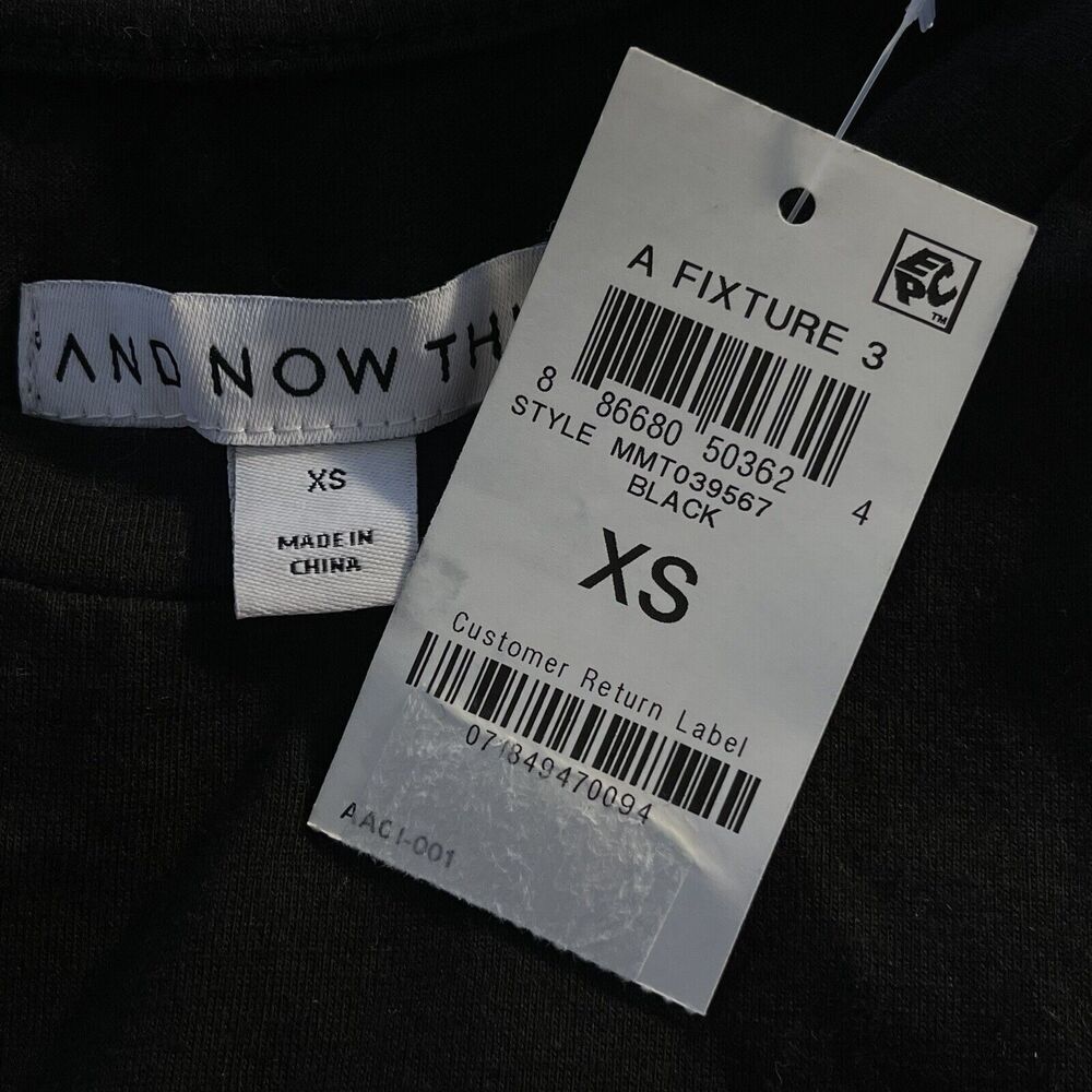 And Now This X-Small Top Tee Sleeveless Crew Neck Ruched Sides Shoulder Pads - Picture 6 of 8